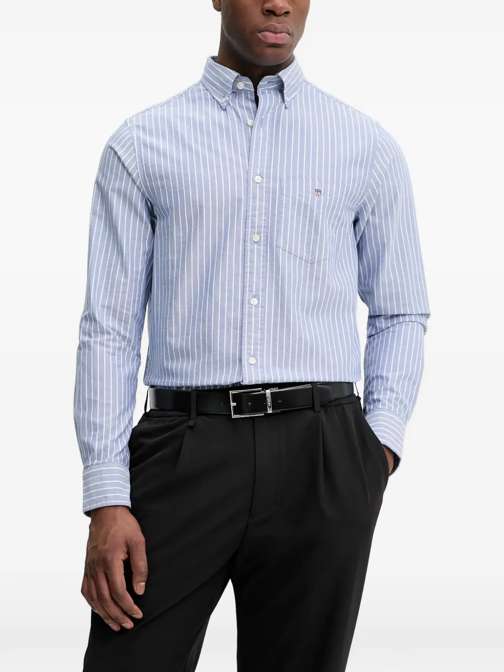 Gant Hemd mit gestreifter Tasche - Blau