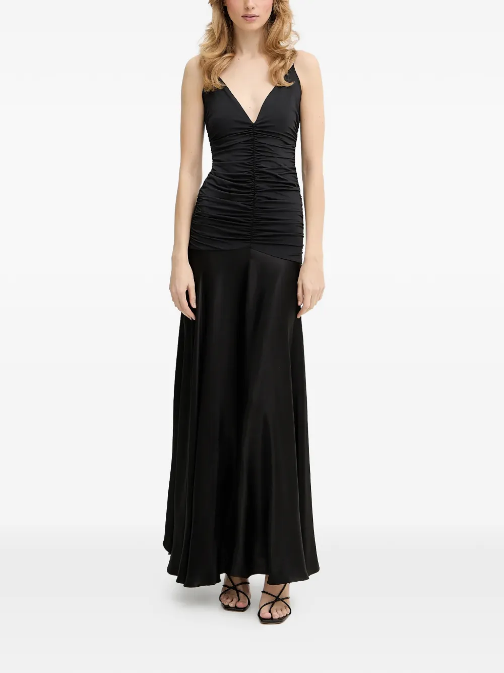 Bardot Lavanda V-neck ruched dress - Nero