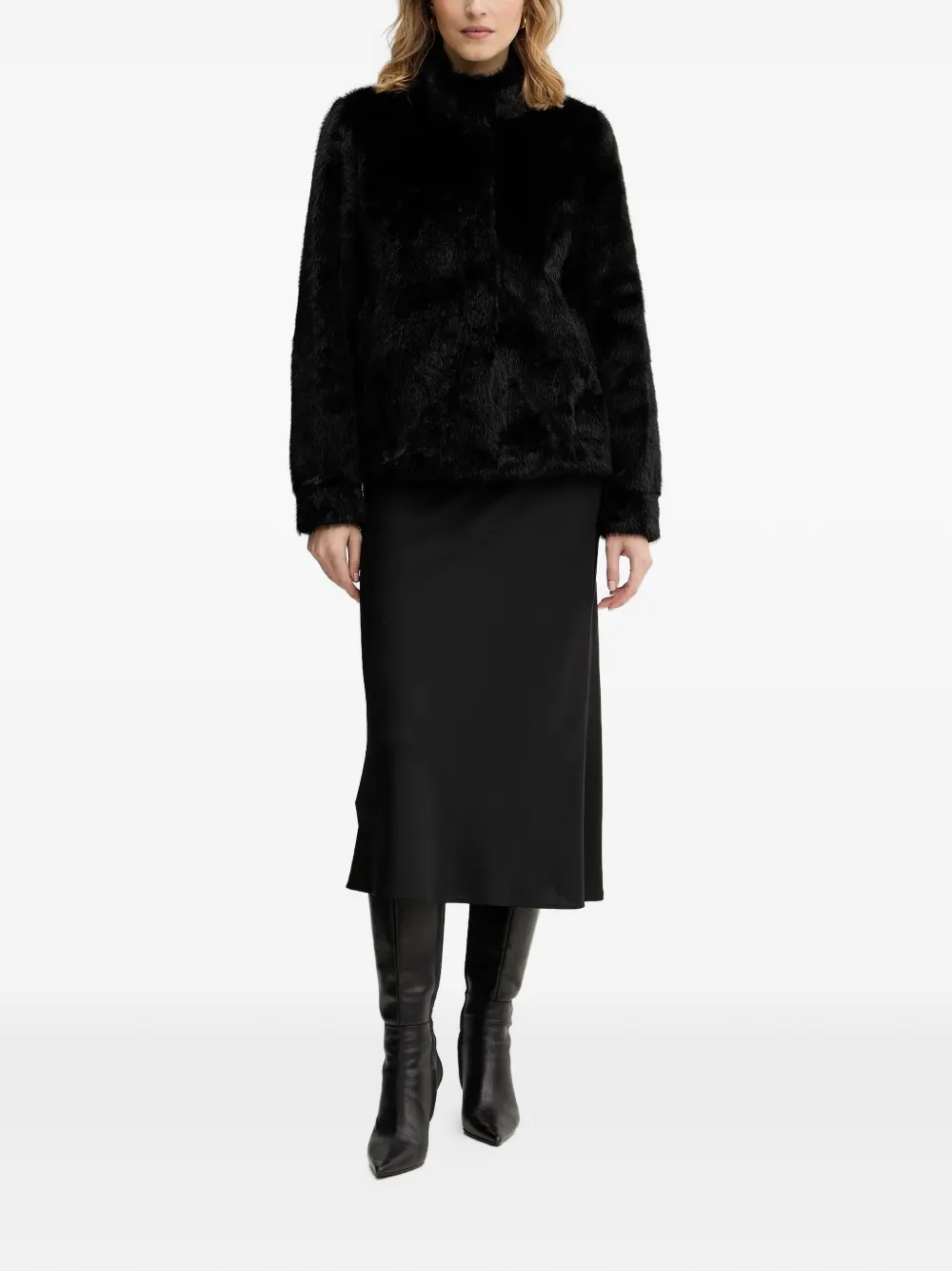 High Neck Button Jacket