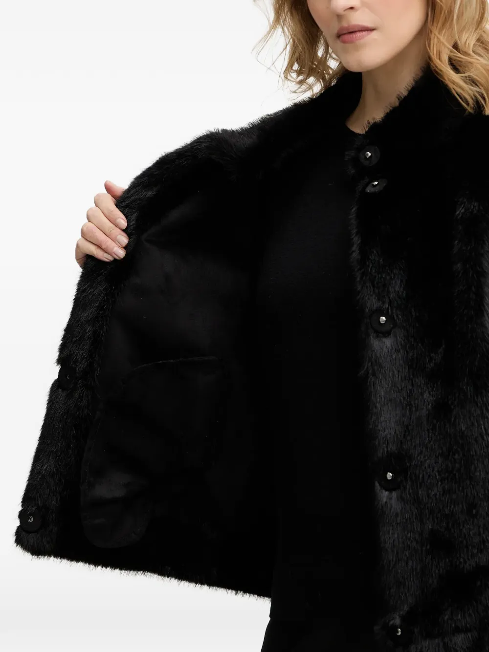 High Neck Button Jacket