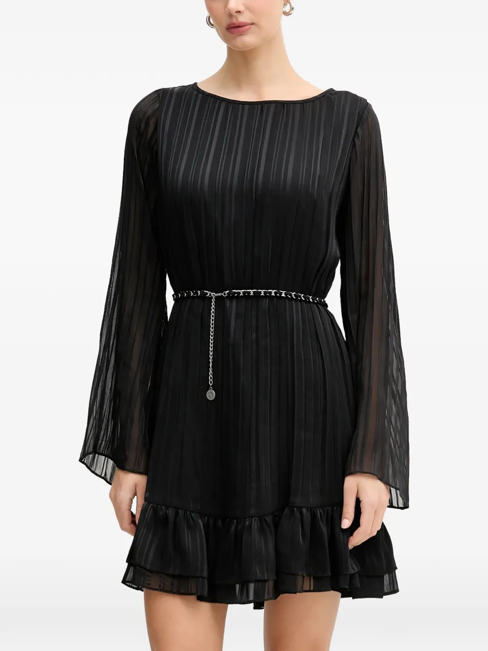 GUESS USA pleated mini dress - Nero