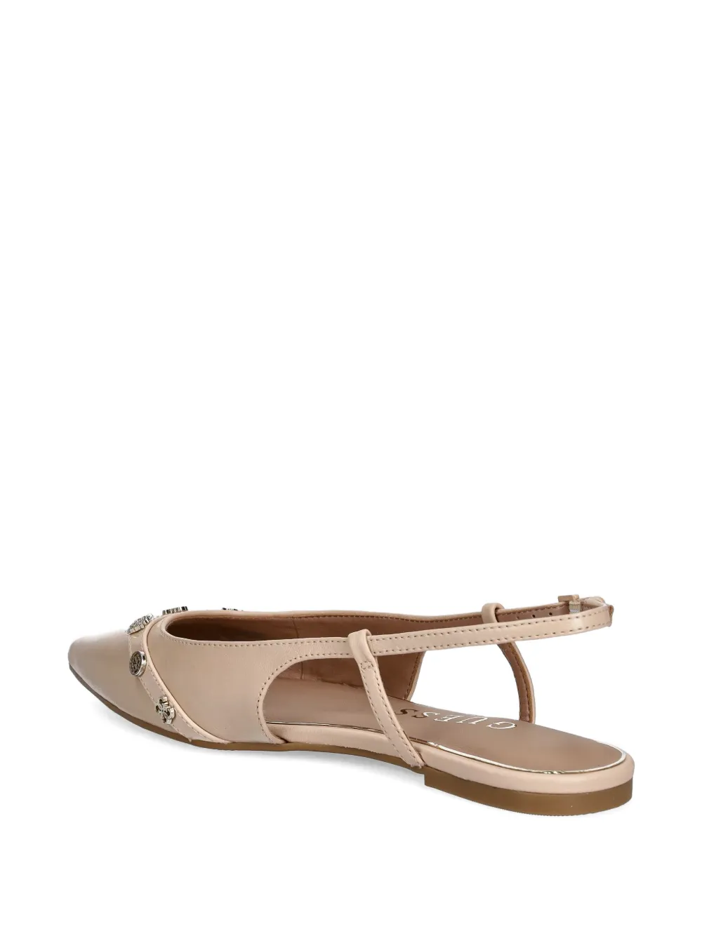 GUESS USA Dorlee verfraaide ballerina's met puntige neus Beige