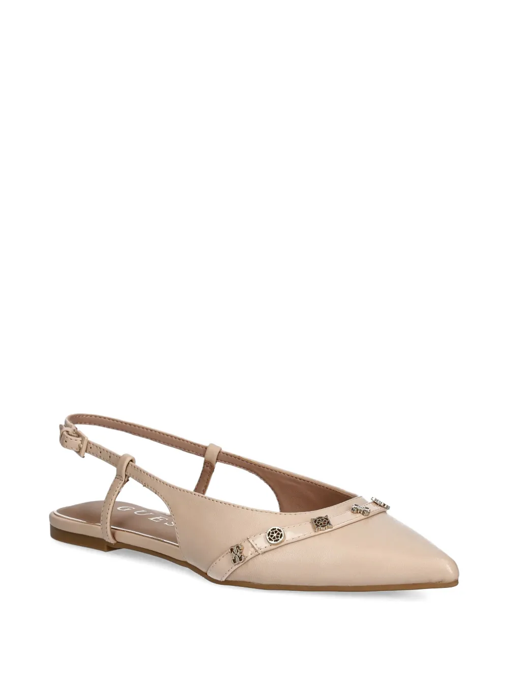 GUESS USA Dorlee verfraaide ballerina's met puntige neus Beige