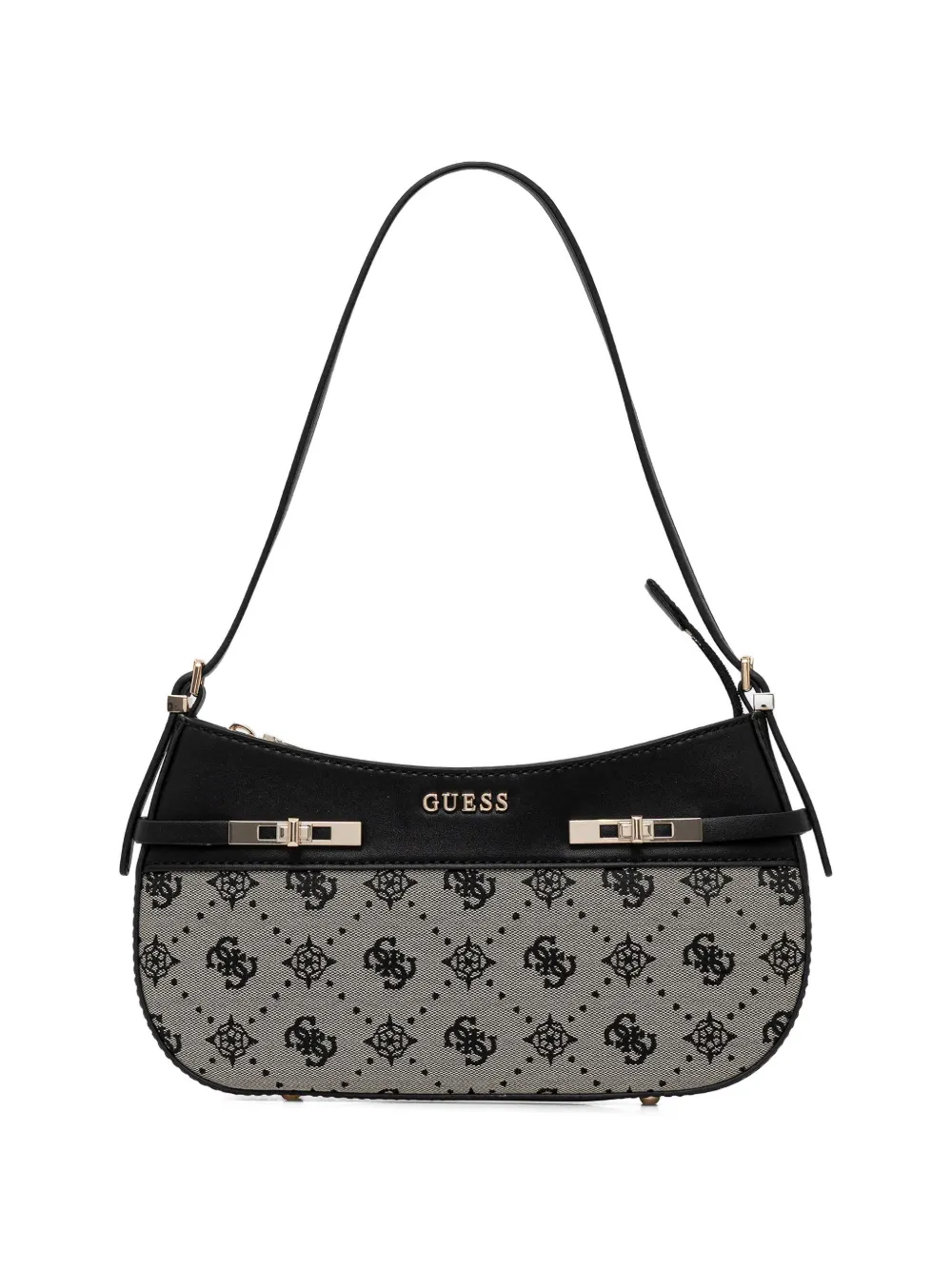 Guess Usa Monogram Zip Tote In Gray