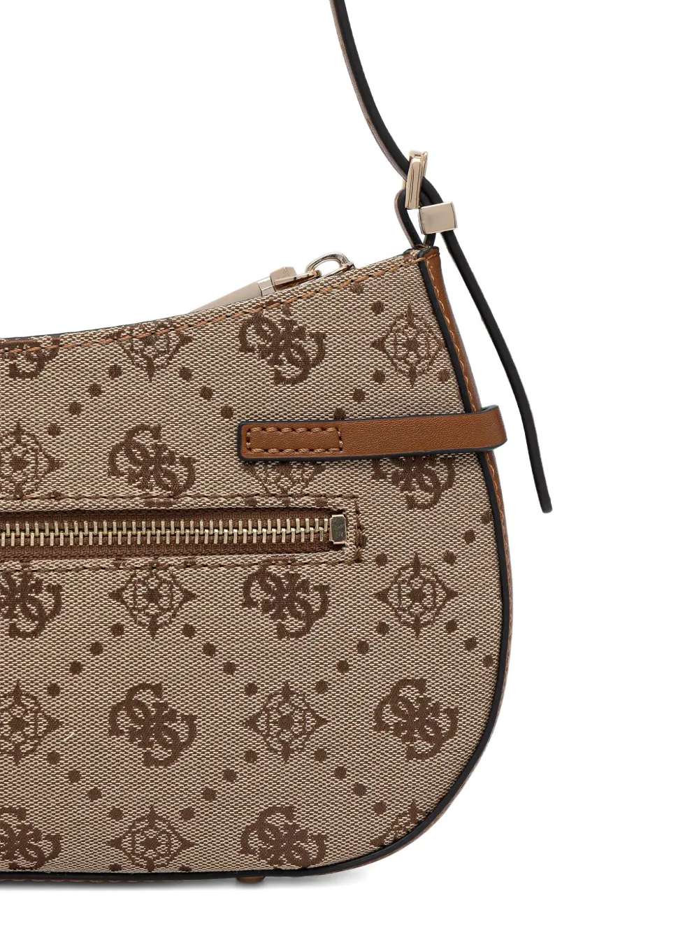 GUESS USA Schoudertas met monogram en draaislot Beige