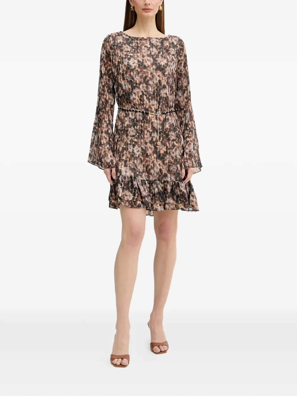 GUESS USA Mini-jurk met ruches Bruin