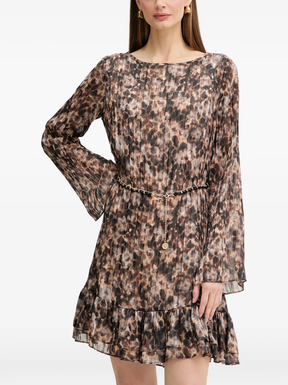 GUESS USA ruffled-hem mini dress - Marrone