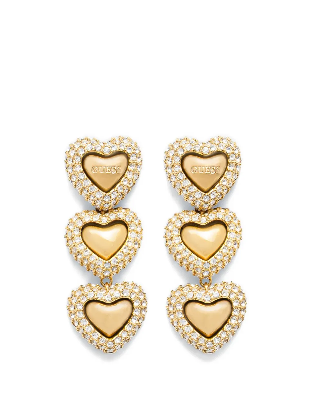 GUESS USA Beloved heart embellished earrings - Oro