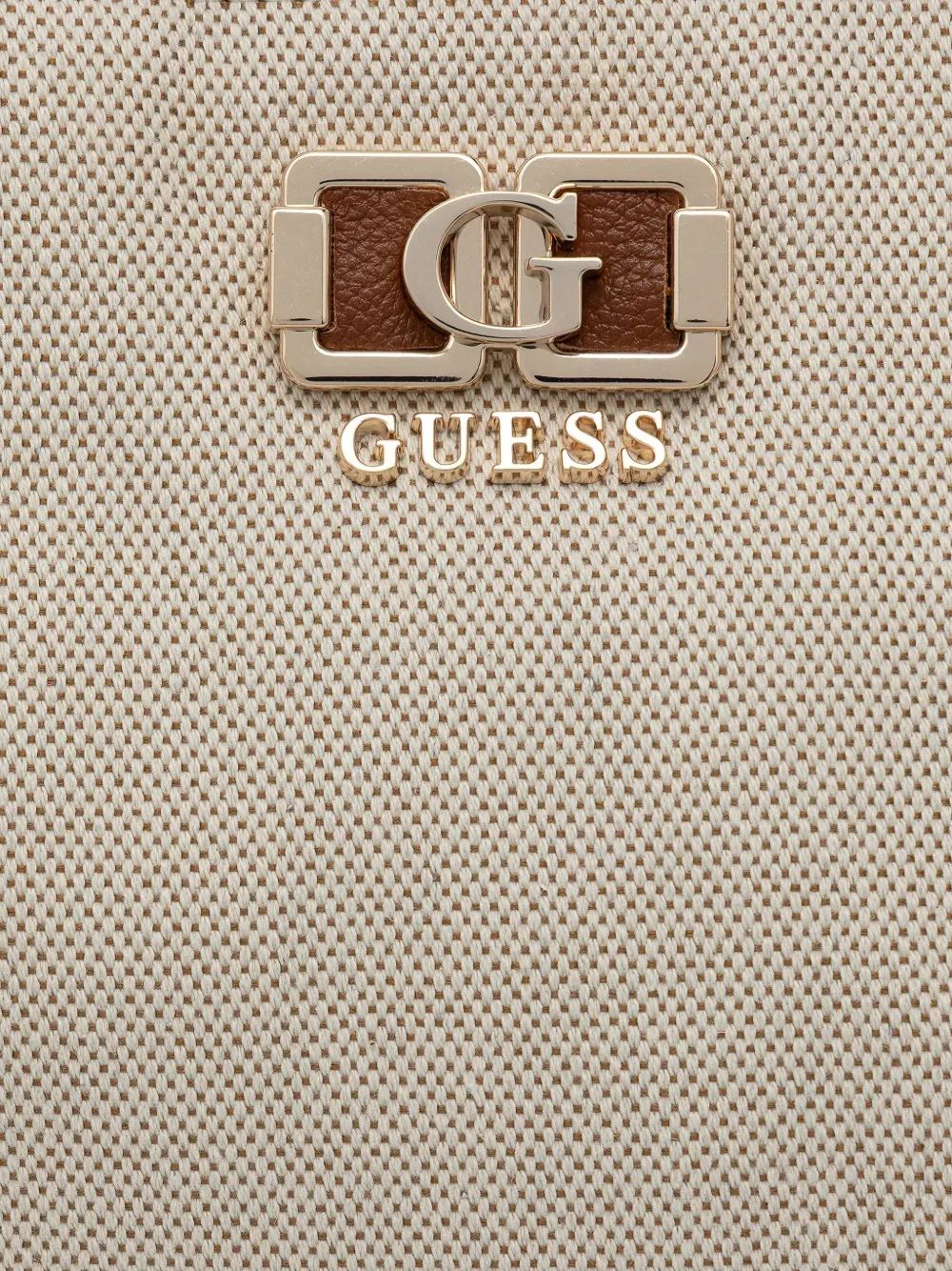 GUESS USA Karnilla shopper met logoplakkaat Beige
