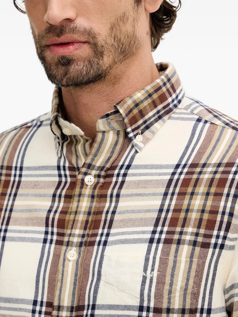 Gant Geruit shirtjack Beige