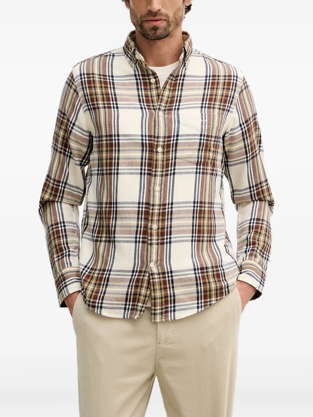 Gant checked chest-pocket shirt - Toni neutri