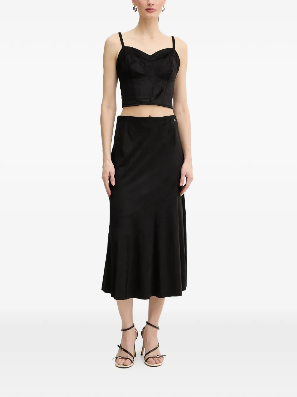 GUESS USA Midi-rok met embleem Zwart