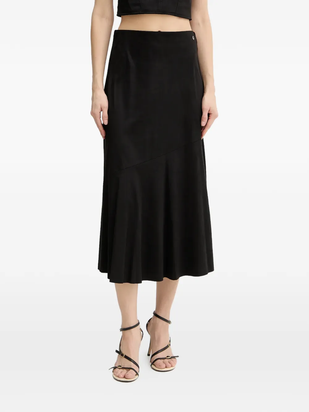 GUESS USA emblem-detail midi skirt - Nero