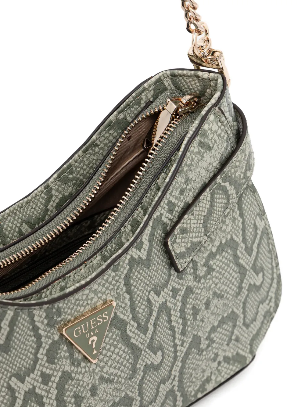 GUESS USA Serenova schoudertas met slangenprint Groen
