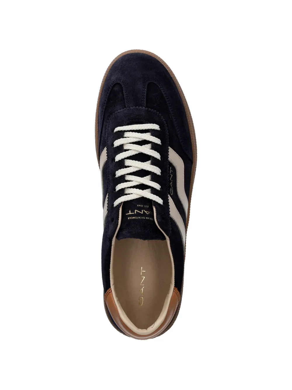 Gant Gusmo gestreepte suède sneakers Blauw