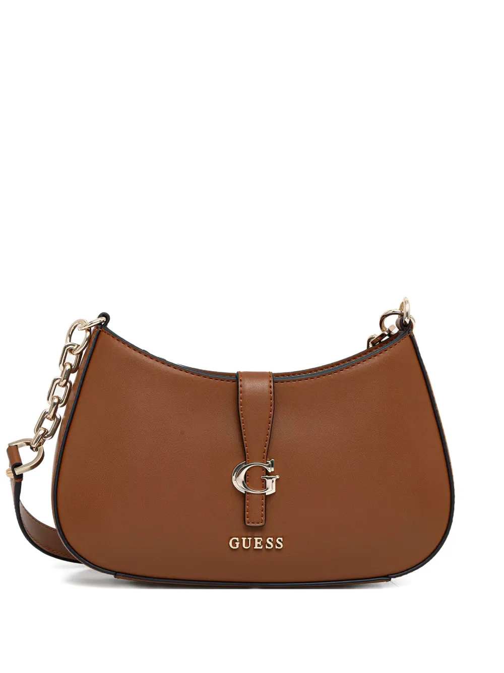GUESS USA Borsa a spalla Carrie con catena - Marrone