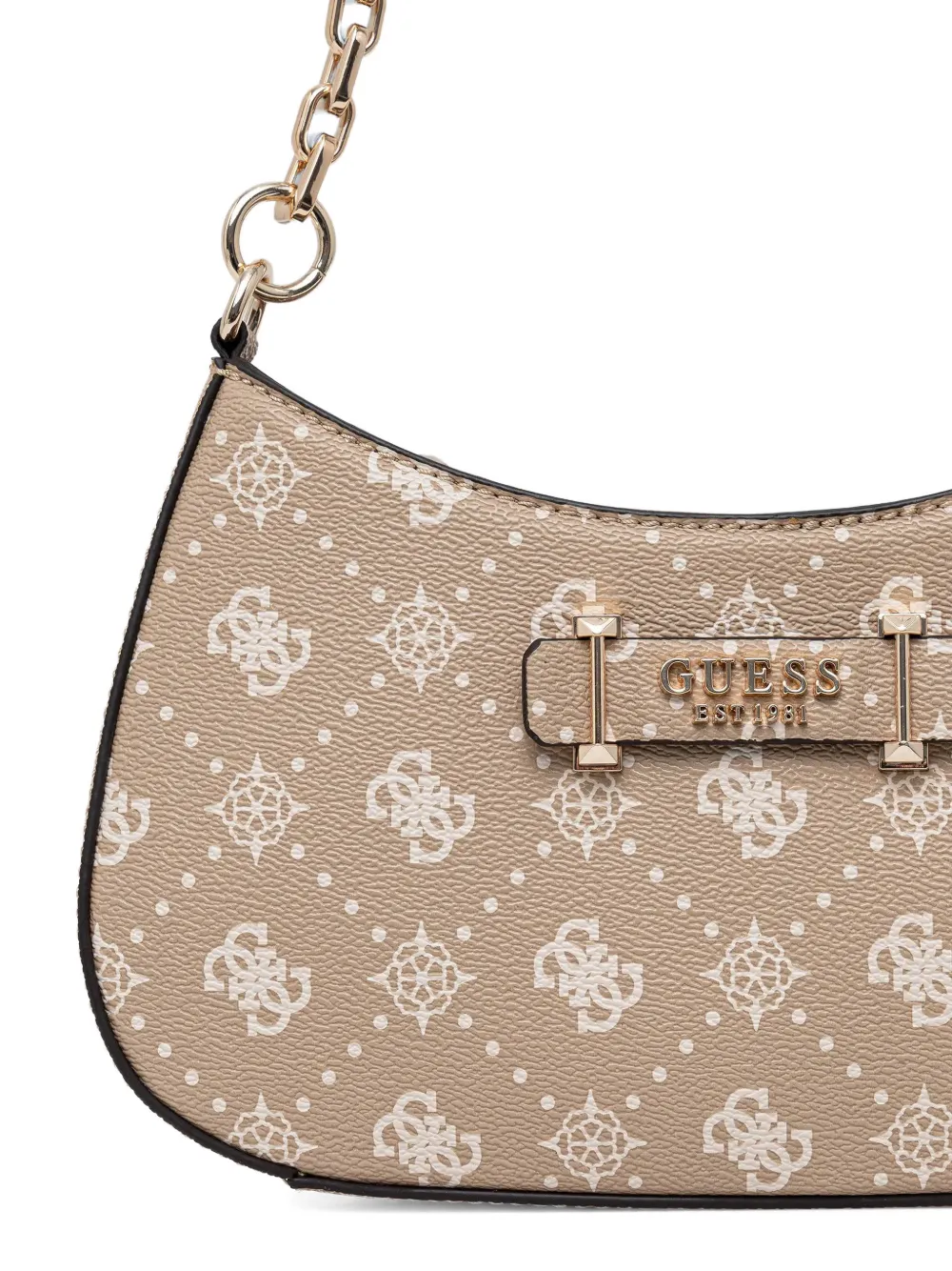 GUESS USA Crossbodytas met logoprint en ketting Beige