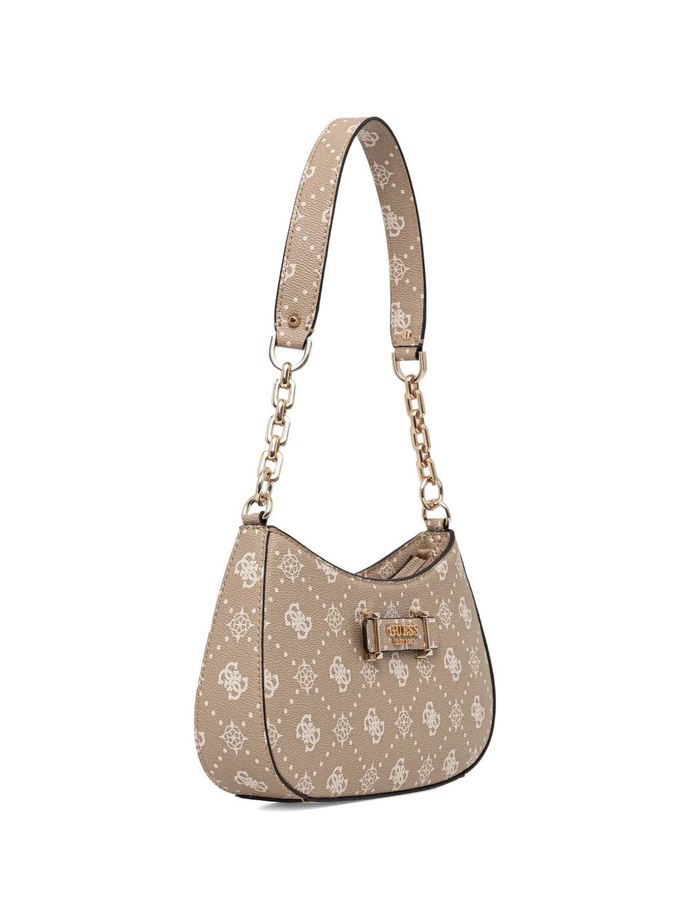 GUESS USA Crossbodytas met logoprint en ketting Beige