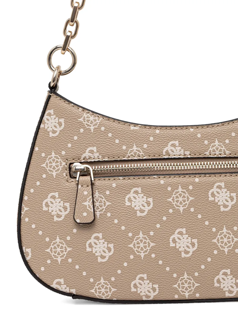 GUESS USA Crossbodytas met logoprint en ketting Beige