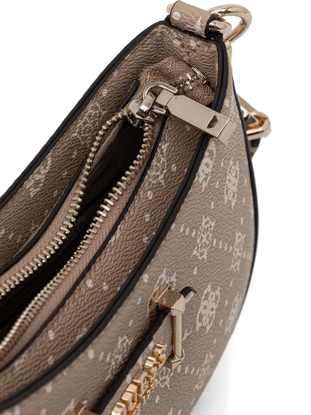 GUESS USA Crossbodytas met logoprint en ketting Beige