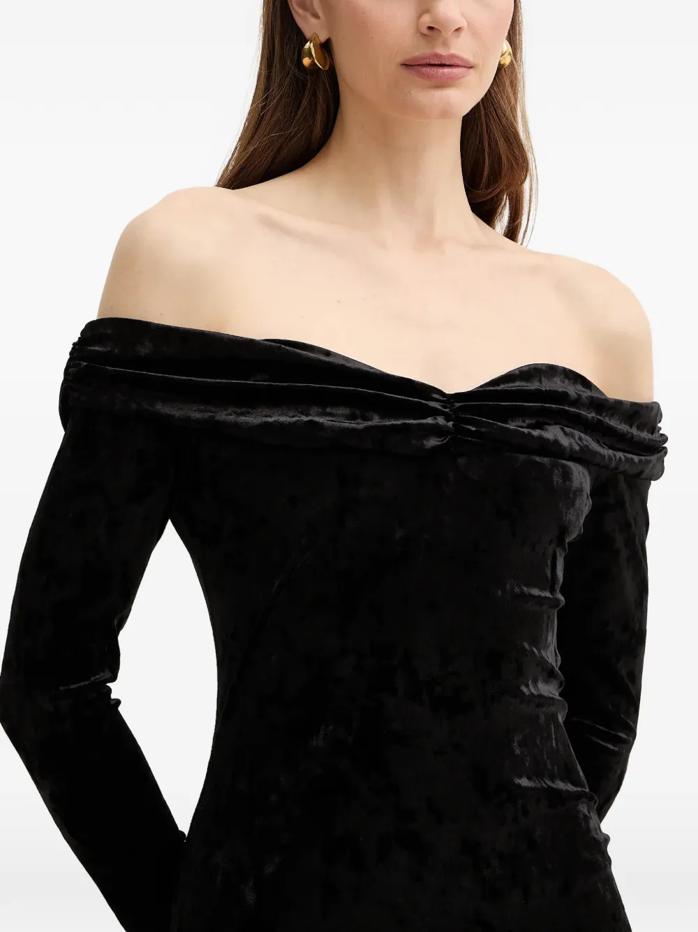 GUESS USA Off-shoulder jurk Zwart