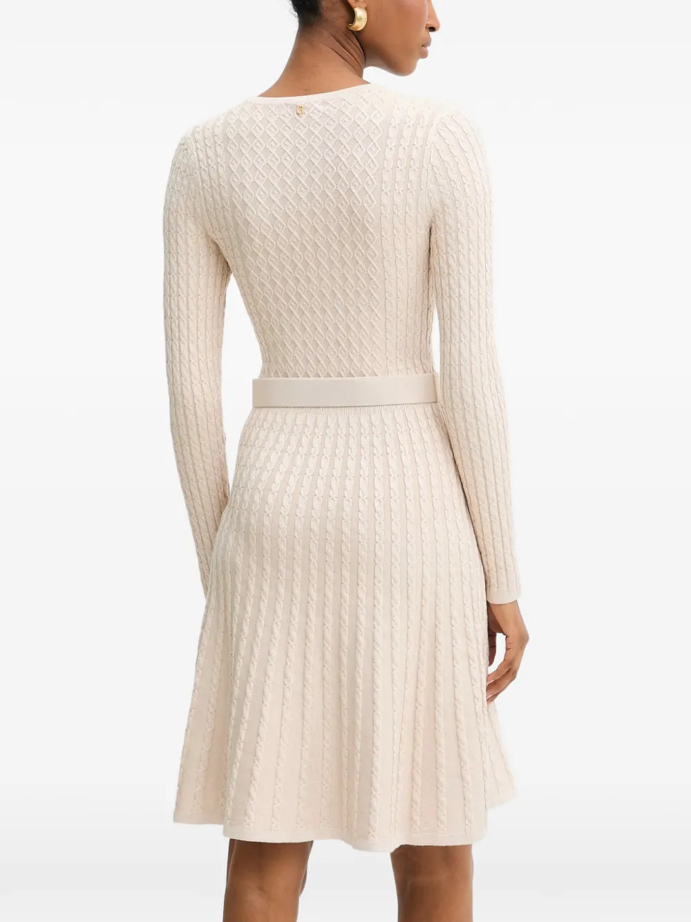 GUESS USA Kabelgebreide mini-jurk met ceintuur Beige