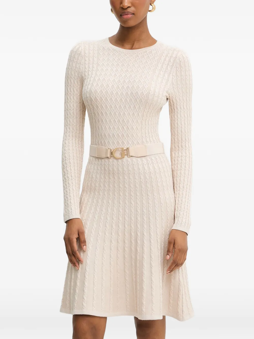 GUESS USA cable-knit belted mini dress - Toni neutri