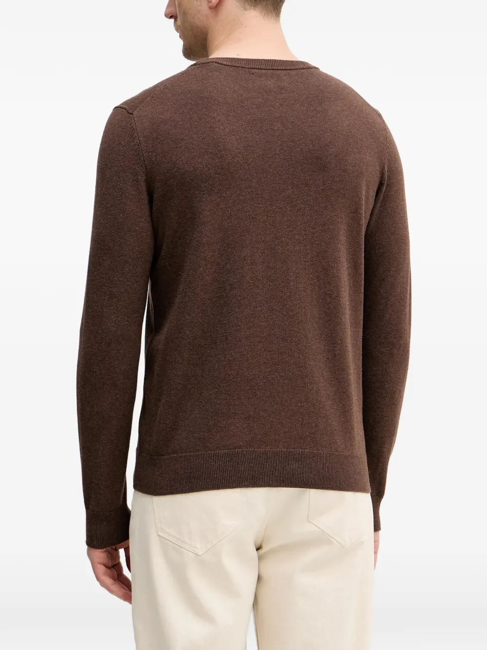 Gant Trui met ronde hals en logo Bruin