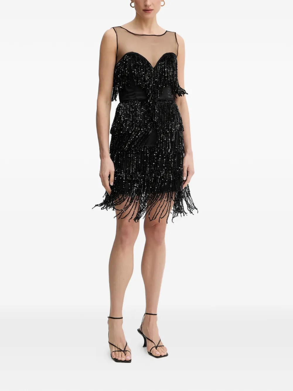 Bardot Jordana beaded fringed dress - Nero