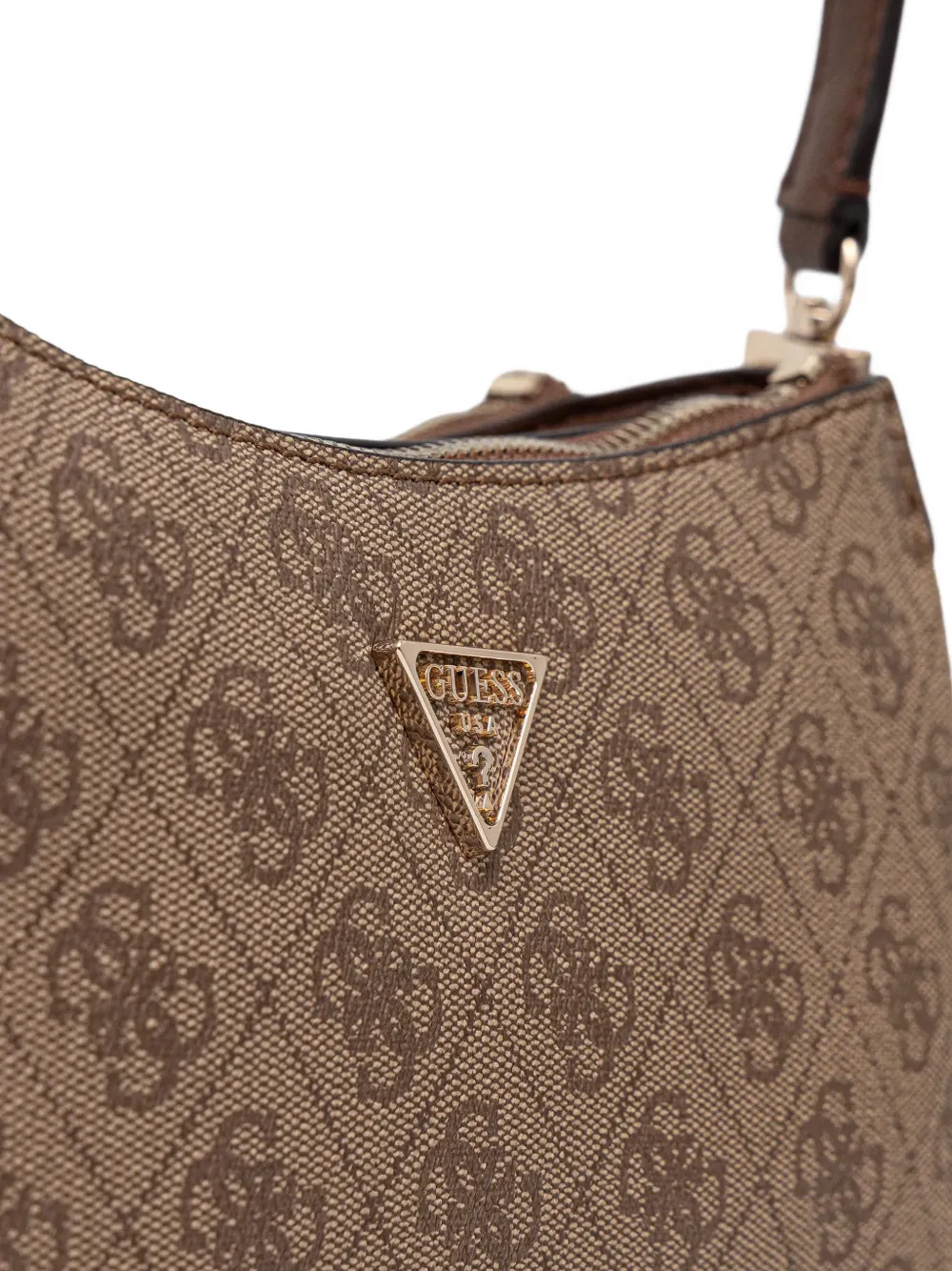 GUESS USA Noelle schoudertas met monogramprint Bruin