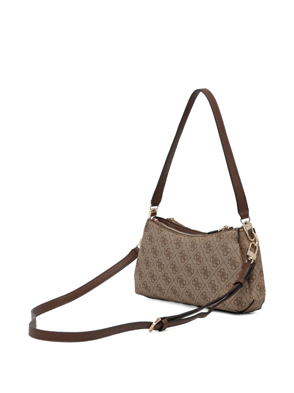 GUESS USA Noelle schoudertas met monogramprint Bruin
