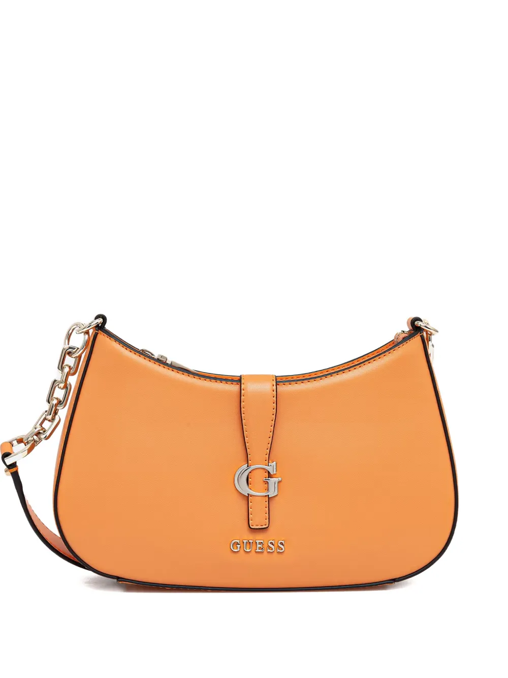 GUESS USA Borsa a spalla Carrie con logo e catena - Arancione