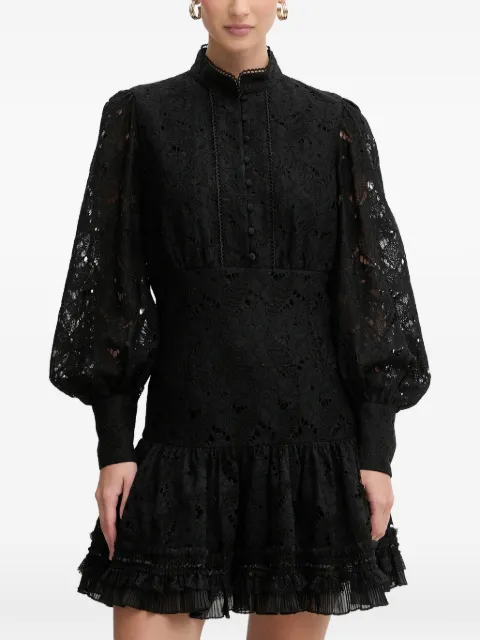 Bardot lace ruffled dress