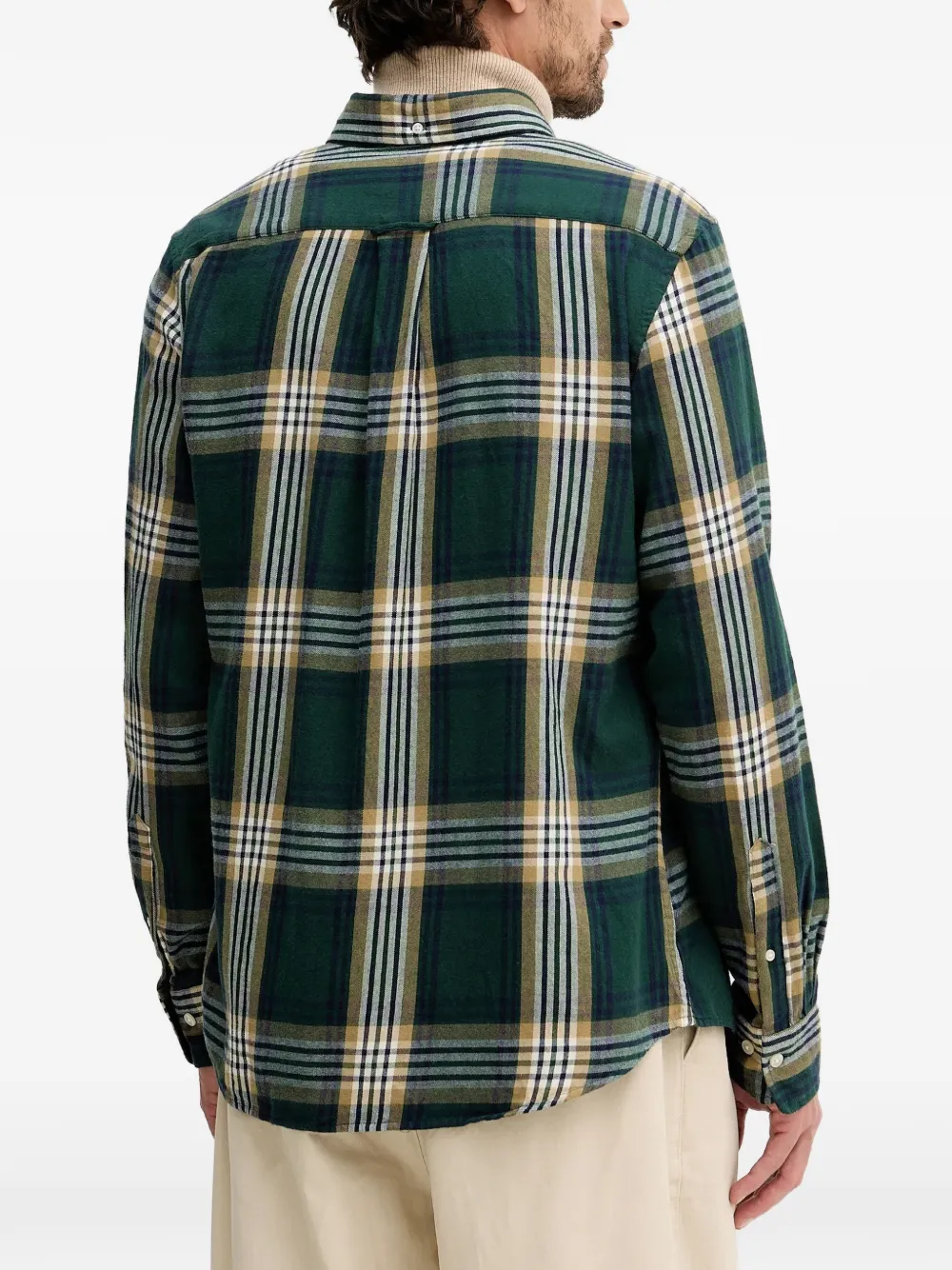 Gant Windblown geruit overhemd met zak Groen