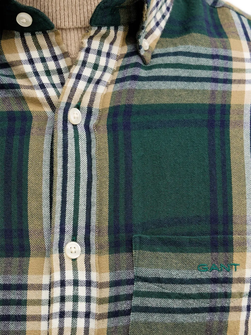 Gant Windblown geruit overhemd met zak Groen