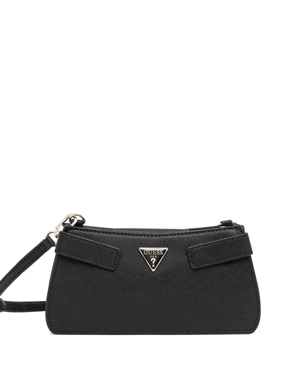 GUESS USA mini Serenova triangle-logo crossbody bag - Nero