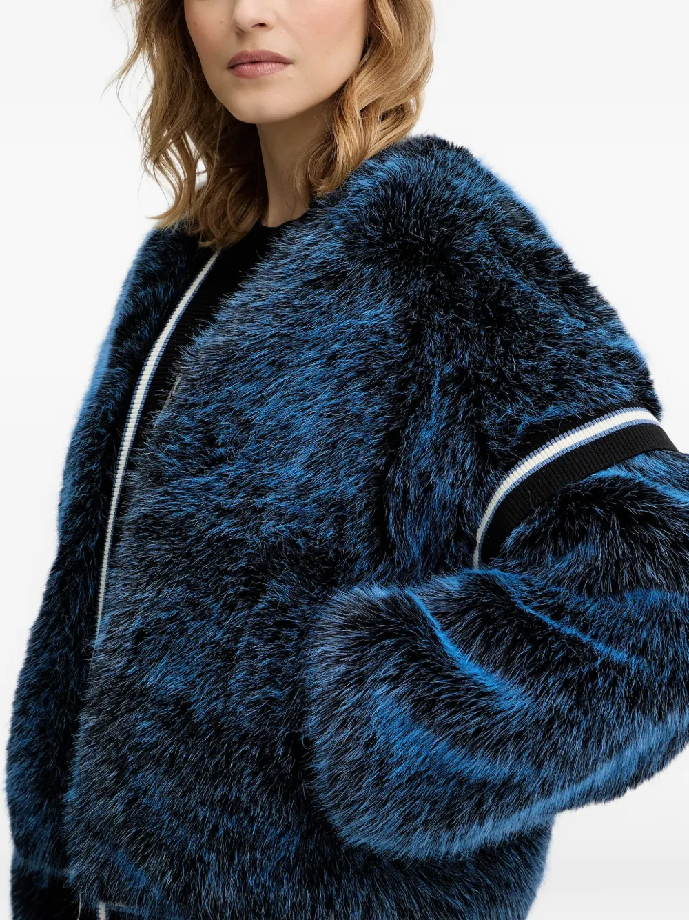  Guess Usa Katia Striped-trim Jacket - Blue 