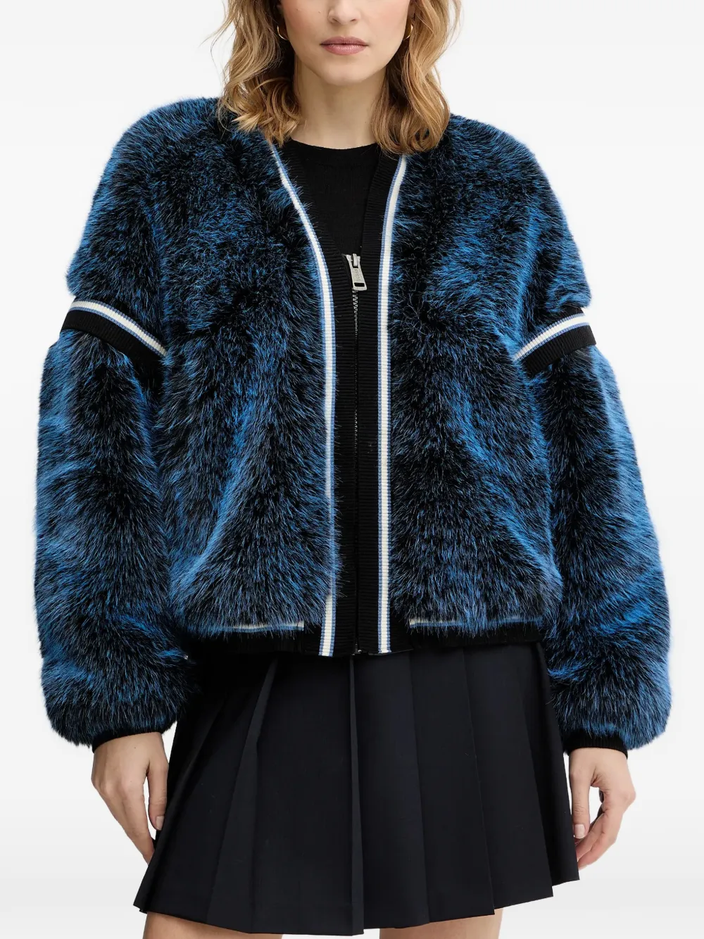 GUESS USA Katia striped-trim jacket - Blu