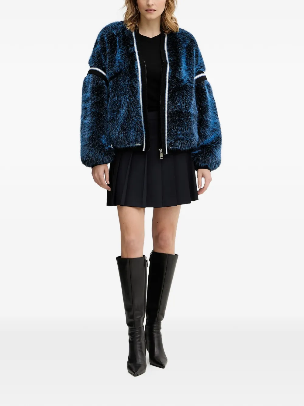  Guess Usa Katia Striped-trim Jacket - Blue 