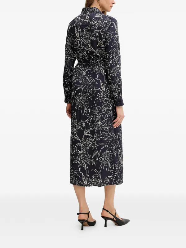 gant silk dress GANT DRESS DAHLIA PRINT COTTON SILK CROCUS PURPLE