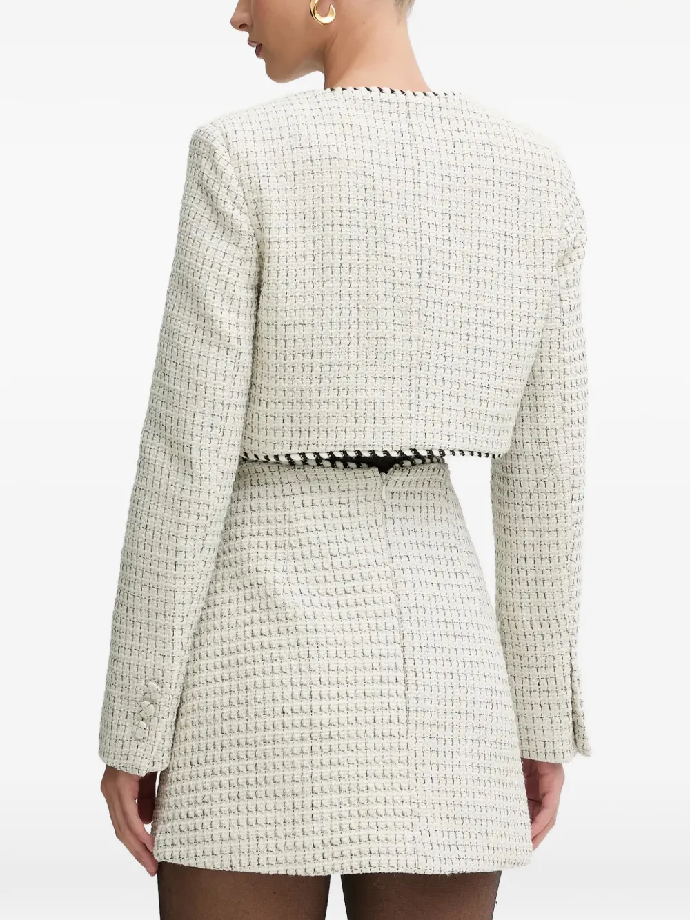 Florine Woven-Texture Cropped Jacket
