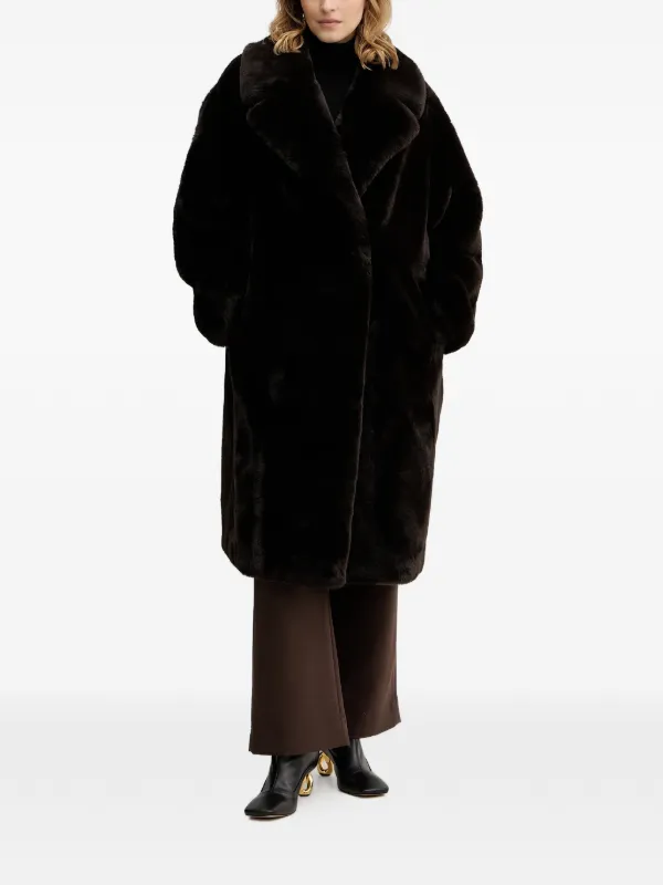 GUESS USA フェイクファーコート | ブラック | FARFETCH JP