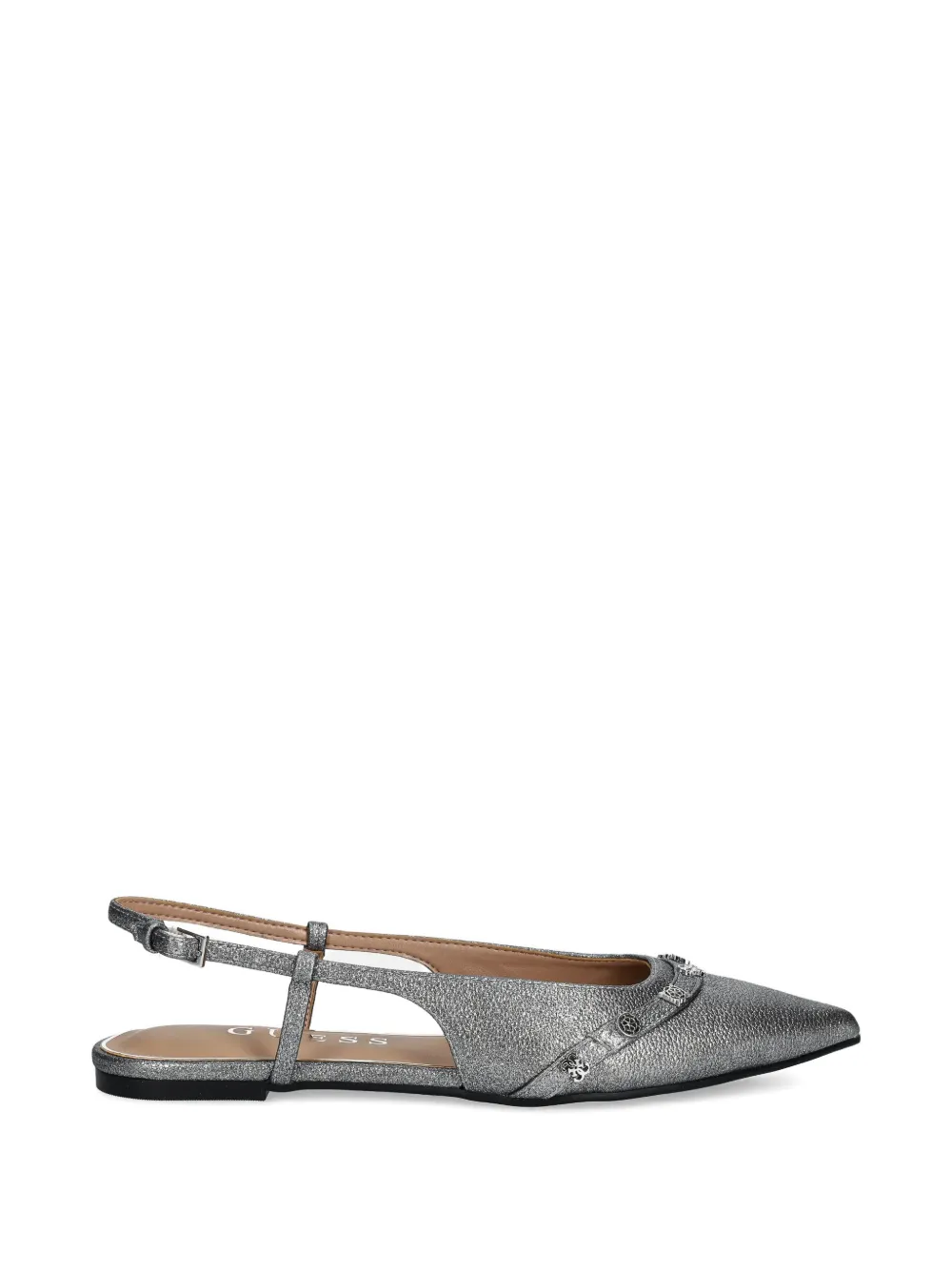 GUESS USA metallic-effect slingback ballet flats - Argento