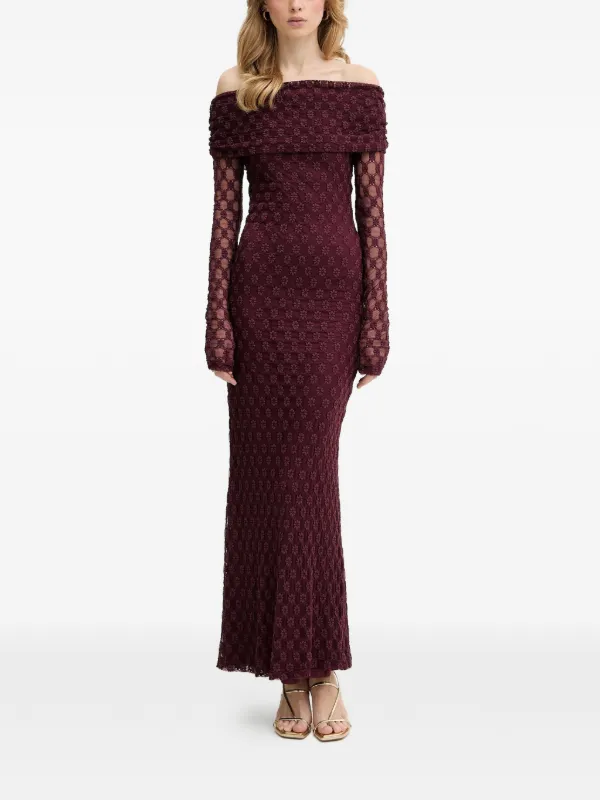 Bardot Adoni Off Shoulder Dress | Purple | FARFETCH GE