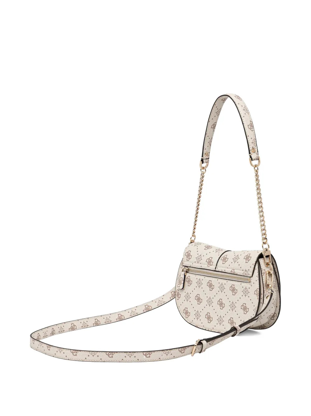  Guess Usa Logo-pattern Chain Satchel - Neutrals 