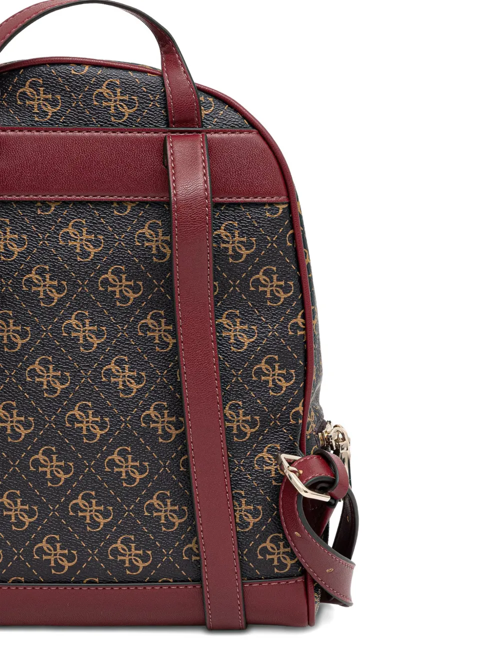  Guess Usa Monogram Zip Backpack - Brown 