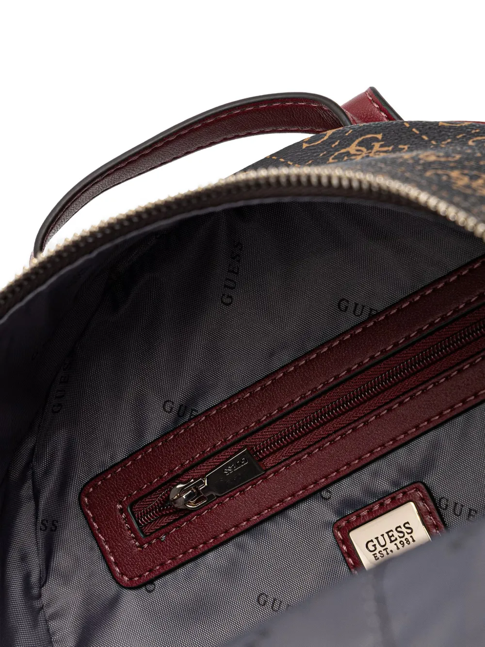 GUESS USA Rugzak met monogram en rits Bruin