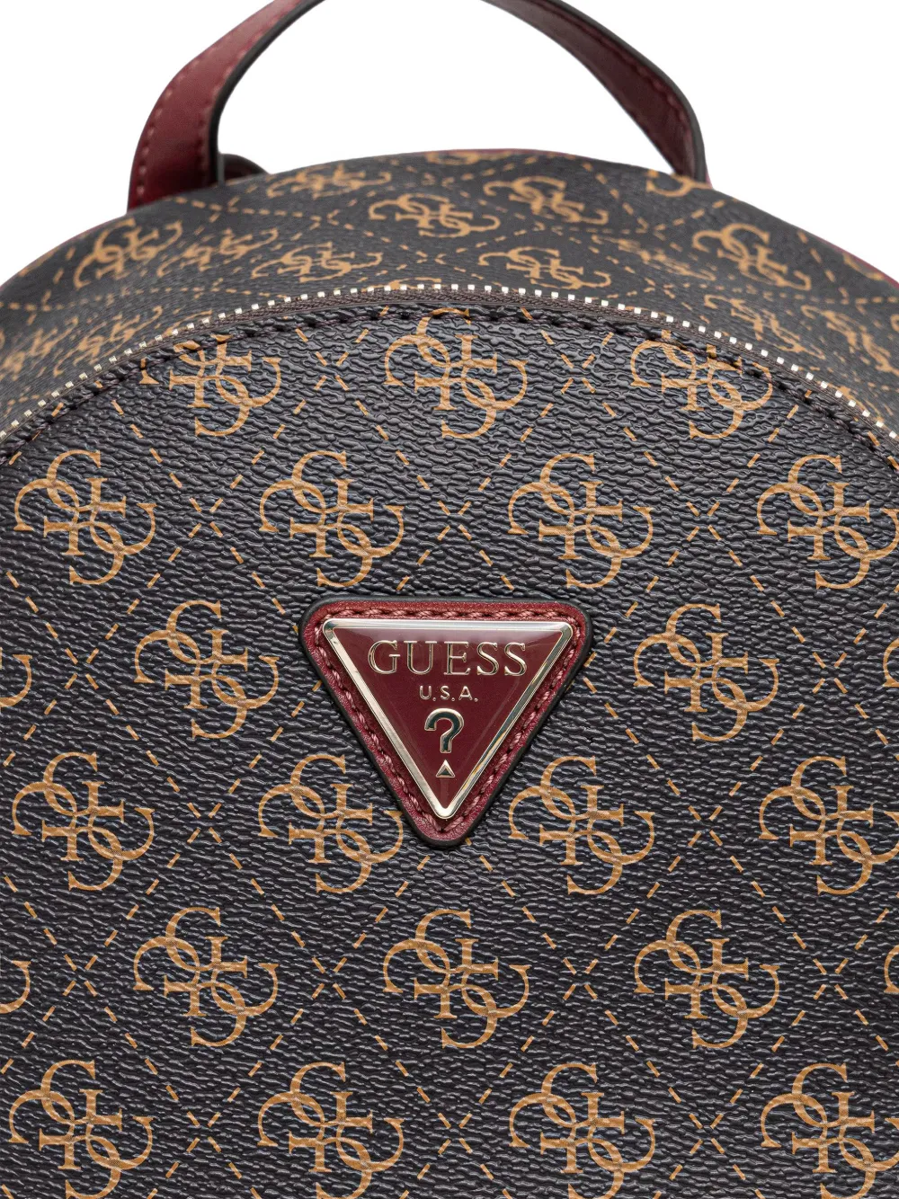GUESS USA Rugzak met monogram en rits Bruin