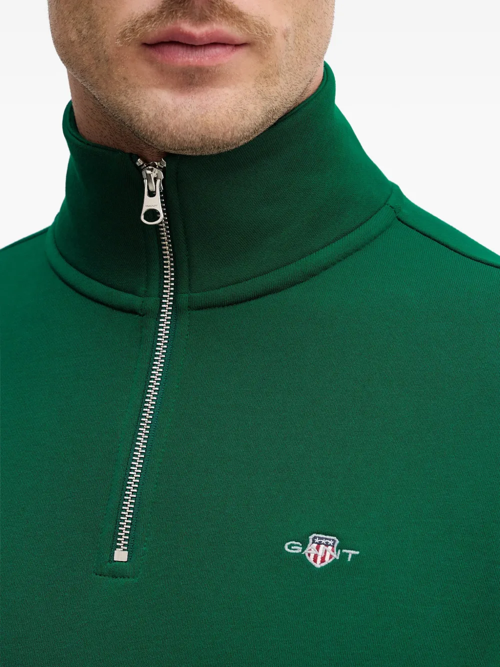 Gant Sweater met rits Groen