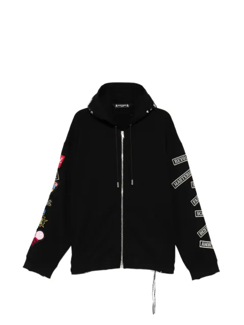 Mastermind Japan embroidered patch zip-up hoodie